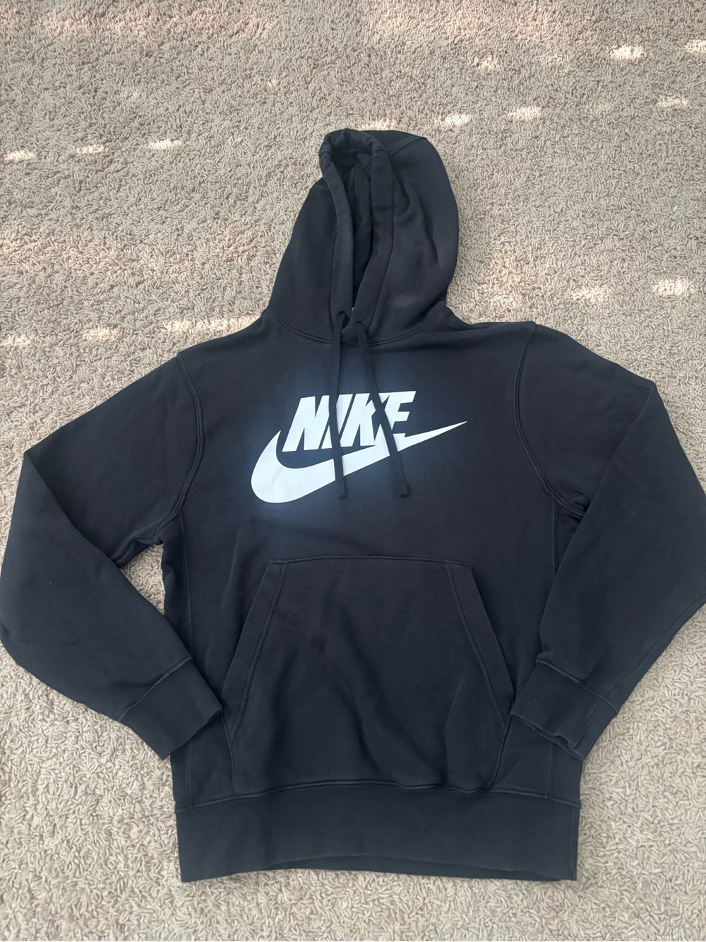 Nike Black Hoodie with White Swoosh Logo